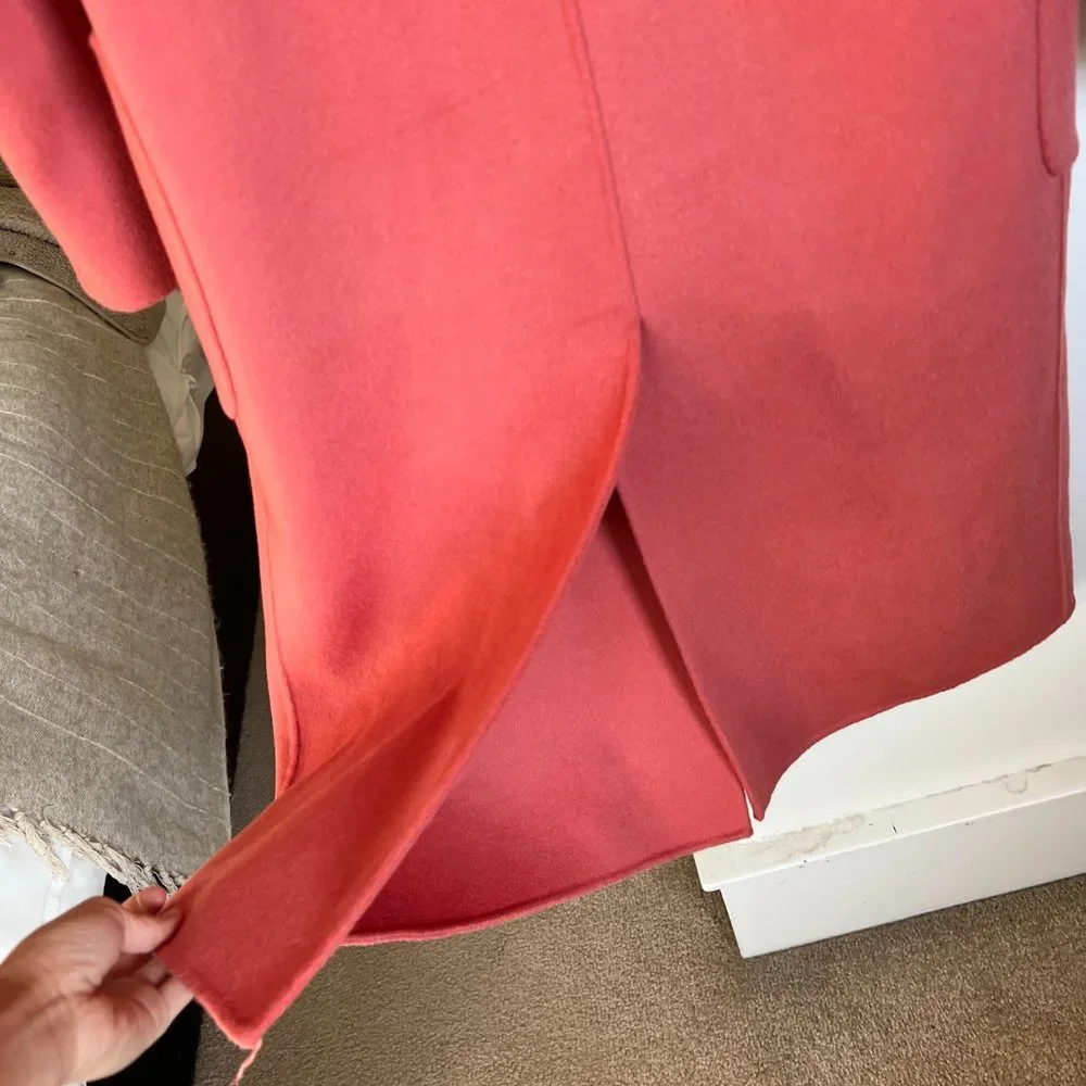 Massimo Dutti Chlotes Peach Wool Long Coat - Picture 9 of 15